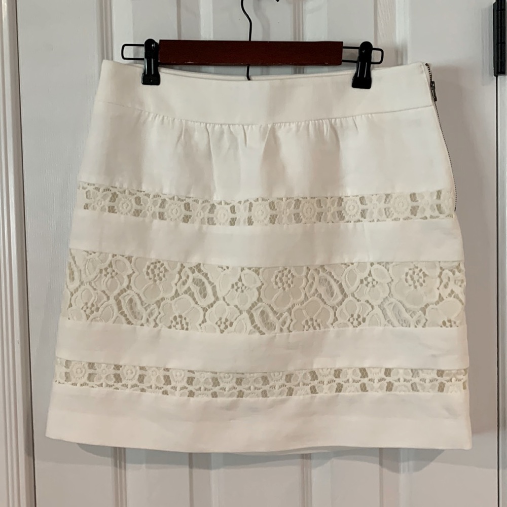 Loft lace and linen skirt